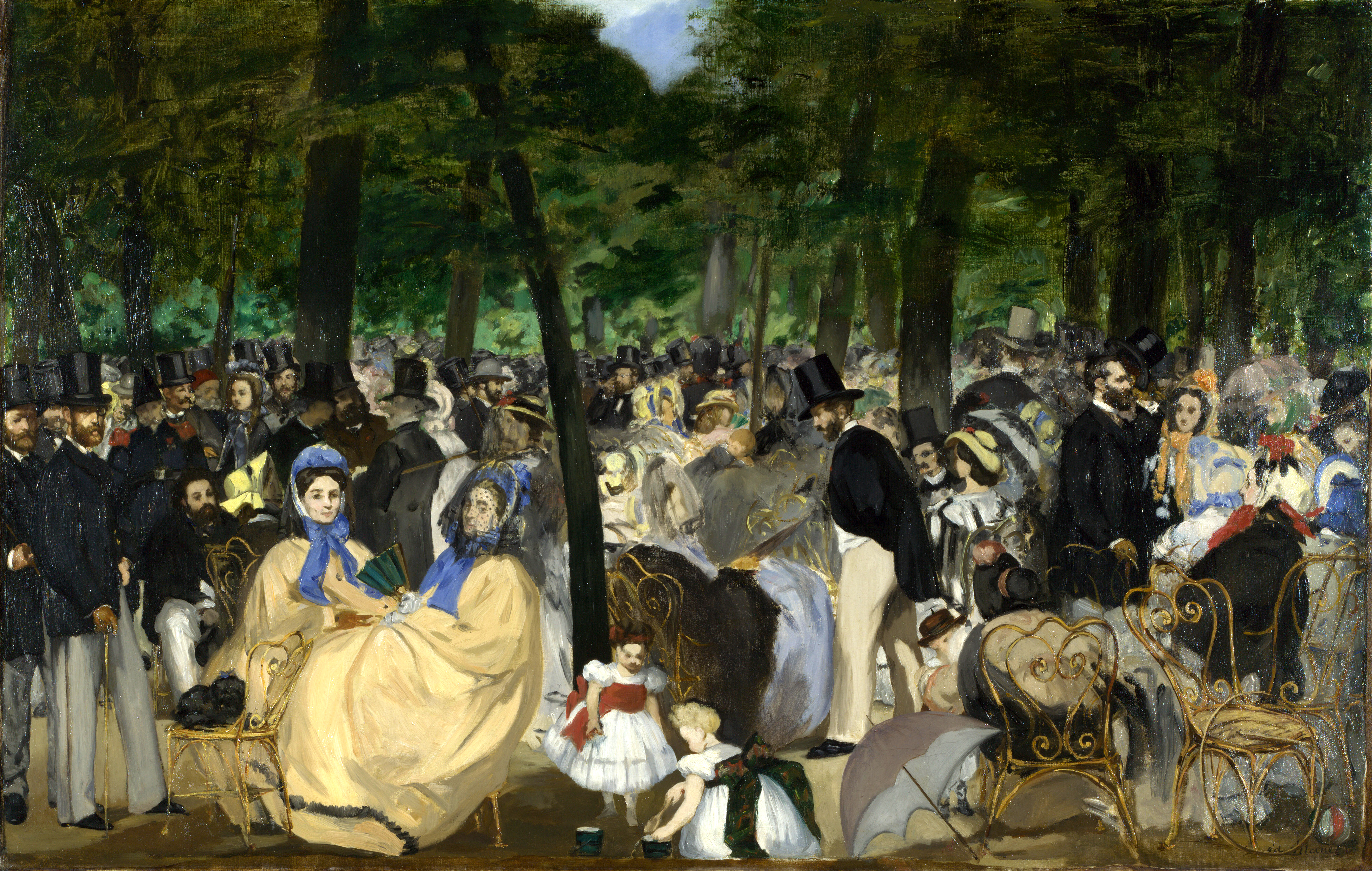 La música en las Tullerías by Édouard Manet