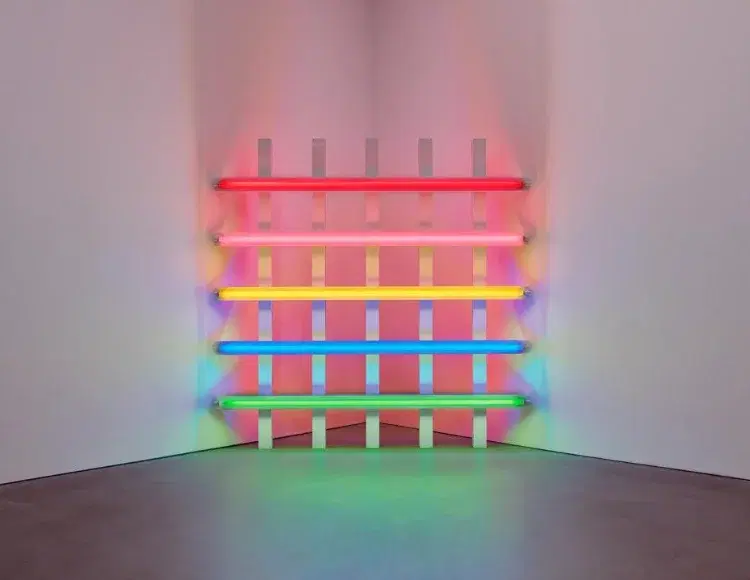 Dan Flavin, untitled (in honor of Leo at the 30th anniversary of his gallery), 1987. © 2025 Stephen Flavin / Artists Rights Society (ARS), New York