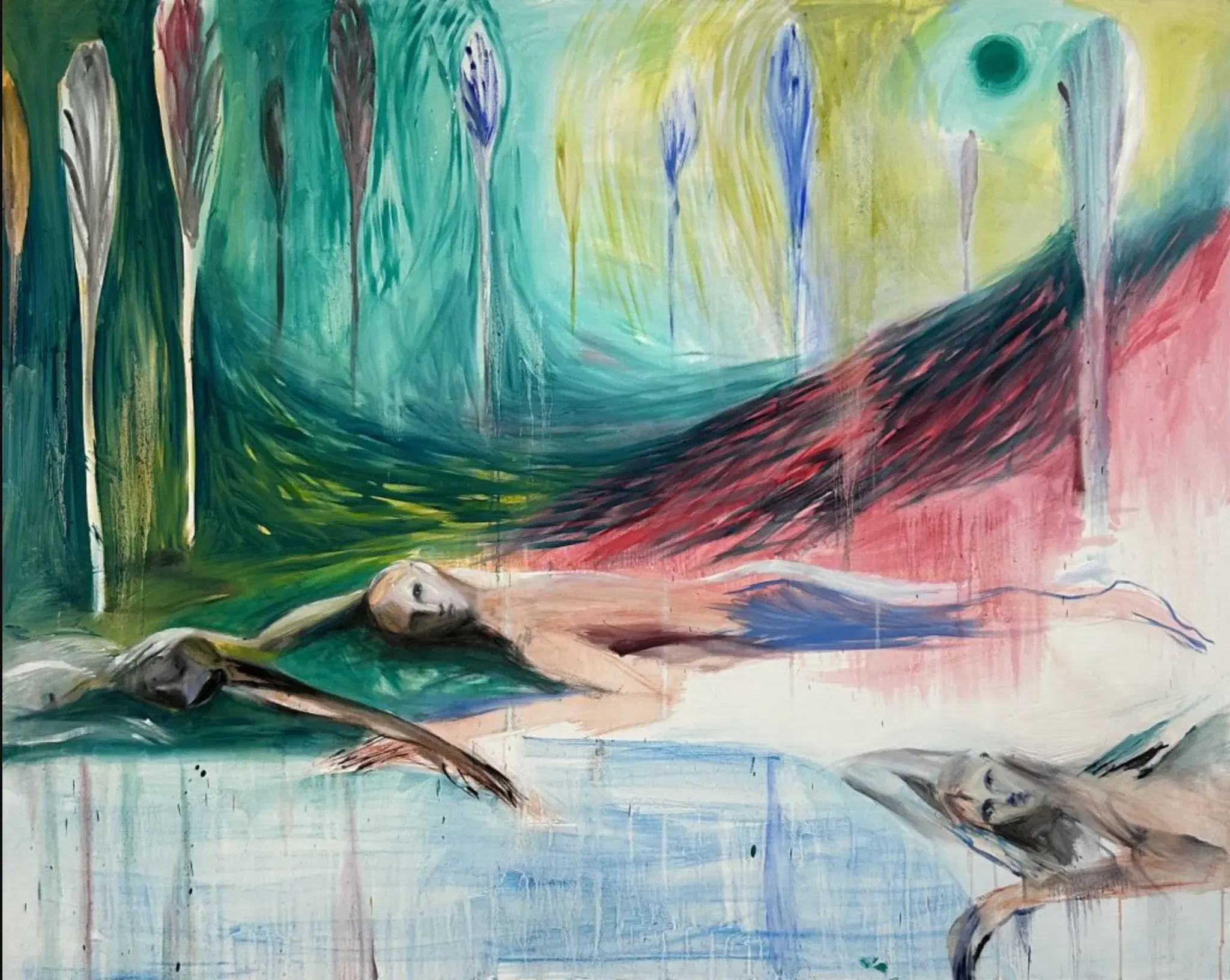 Cerca del suelo,2025. Óleo sobre lienzo. 200x160cm